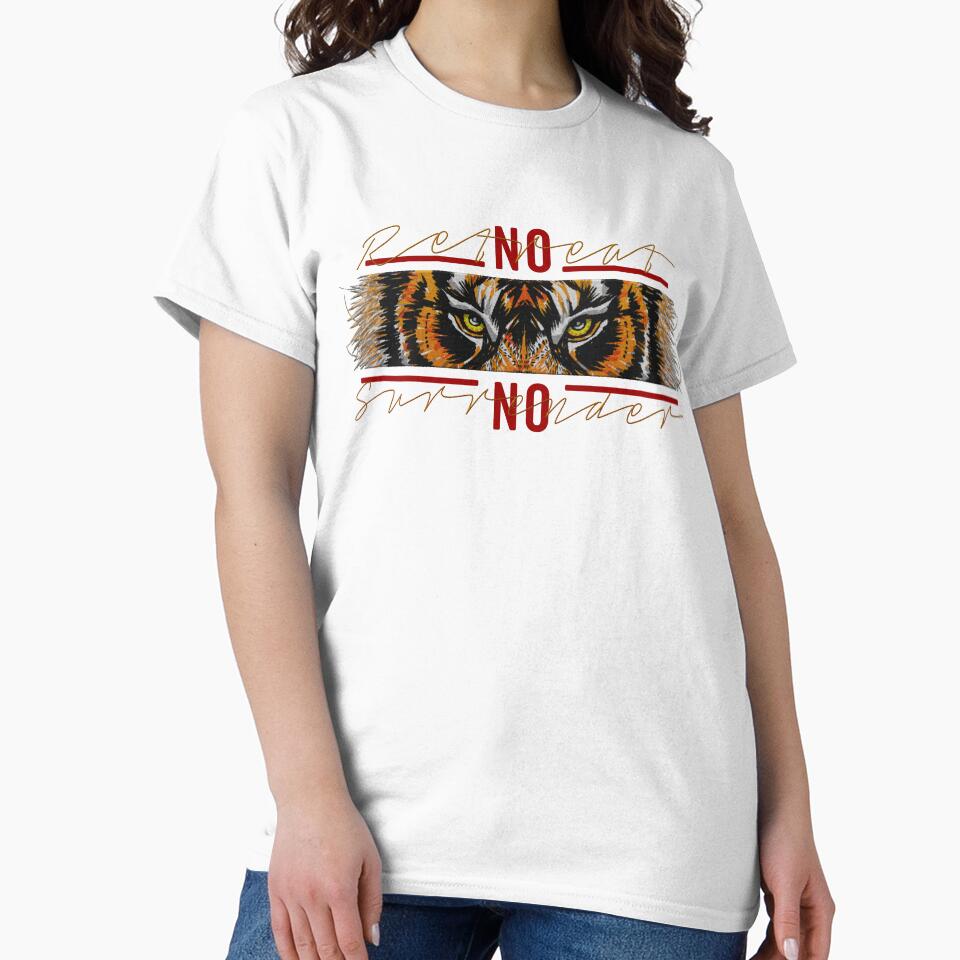 eye of the tiger - no retreat no surrender (motivational quote) embroidery iron patch textured graphic artwork by hayrpictures