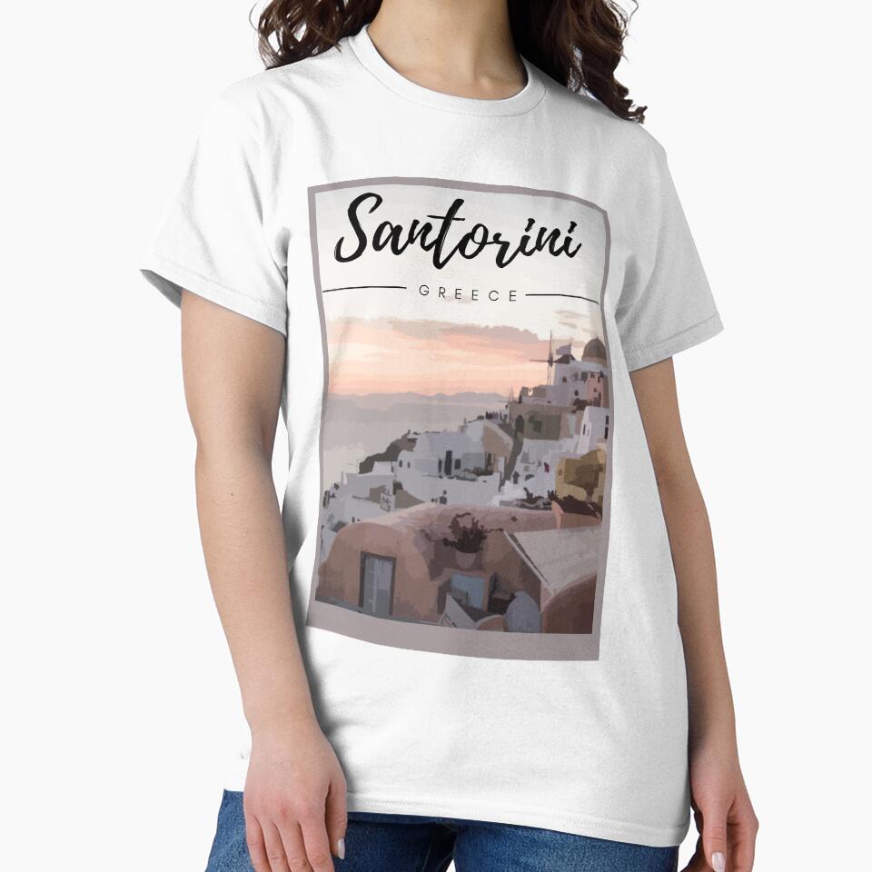 Santorini Greece - T-shirts, Hoodies and Sweatshirts by TripsandPrints