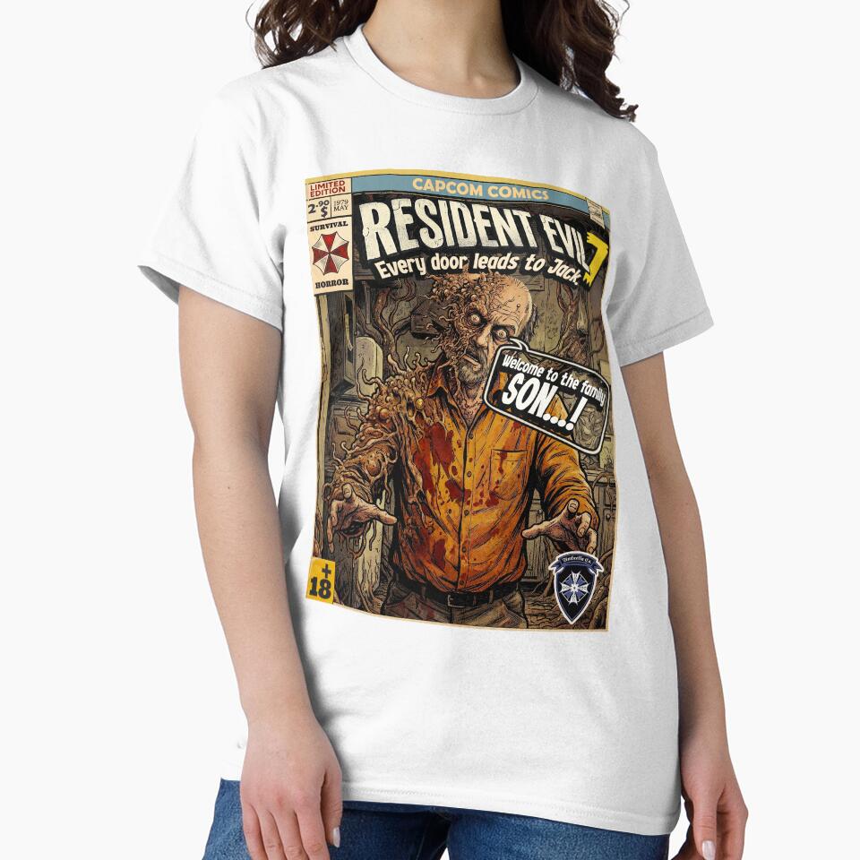 Resident Evil 7 Jack Baker Comic Book Cover Retro Gaming Art by Back2Collage