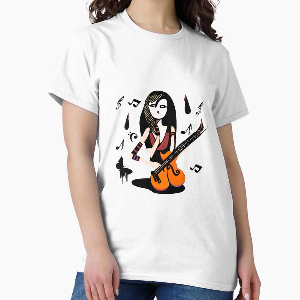 "Melodic Strings: Black Blouse and Violin" by FunnyShopGirl