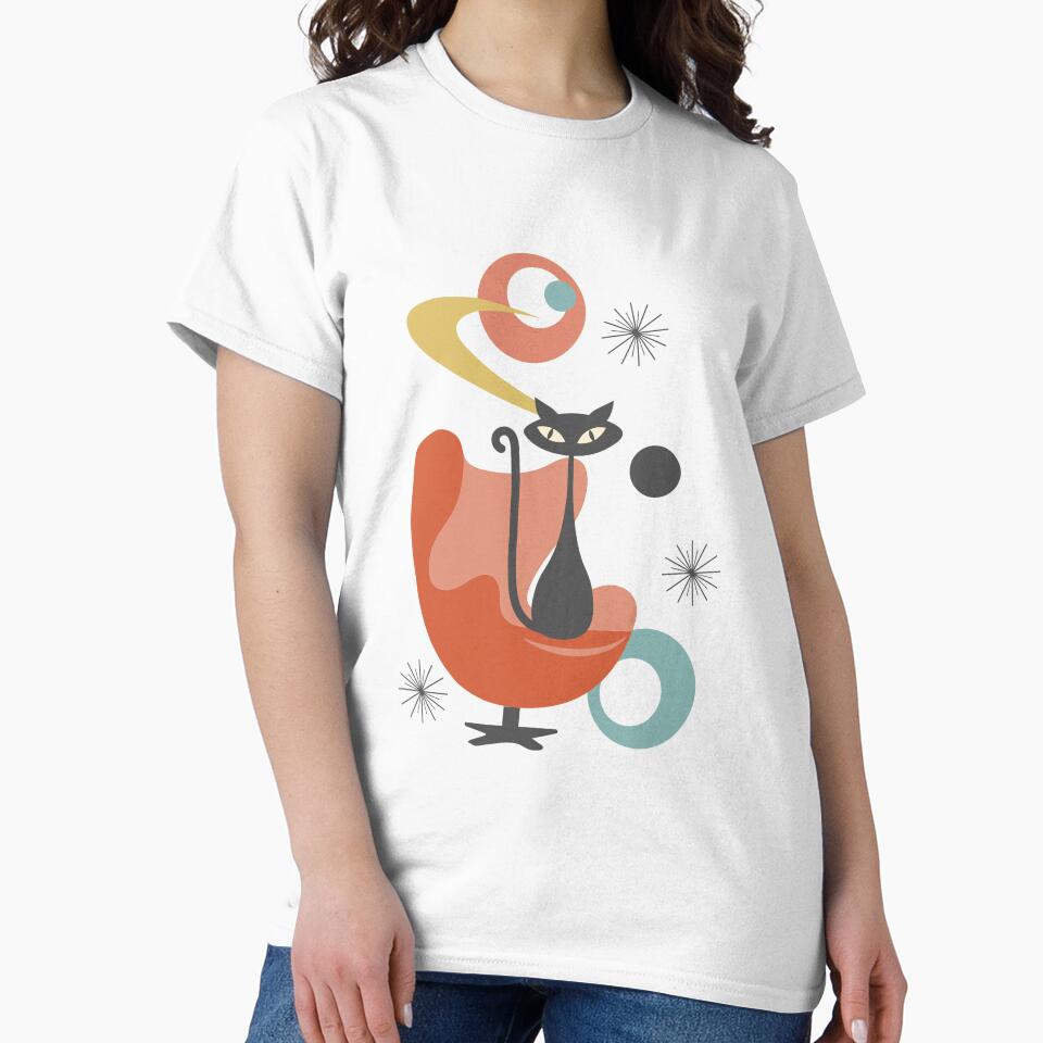 1950s 1960s Modern Mid Century Black Atomic Cat by CapturedByeJ
