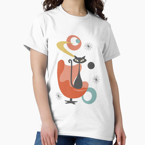 1950s 1960s Modern Mid Century Black Atomic Cat by CapturedByeJ