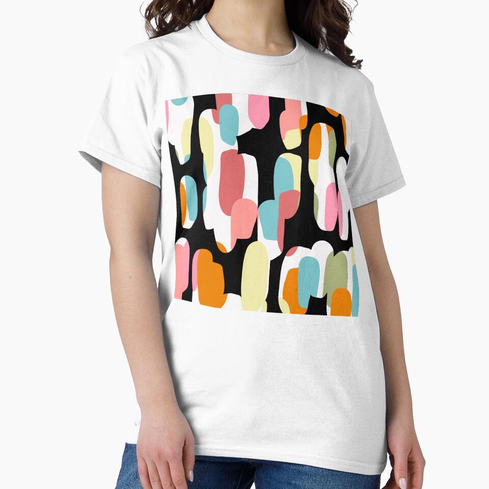 Mid-Century Modern Aqua, Pink, Black Abstract Designs by DEC02