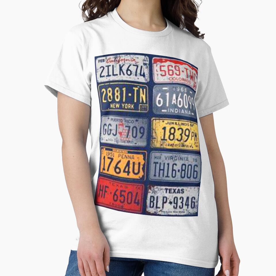 Registration number plate style T-shirt by storeInsight