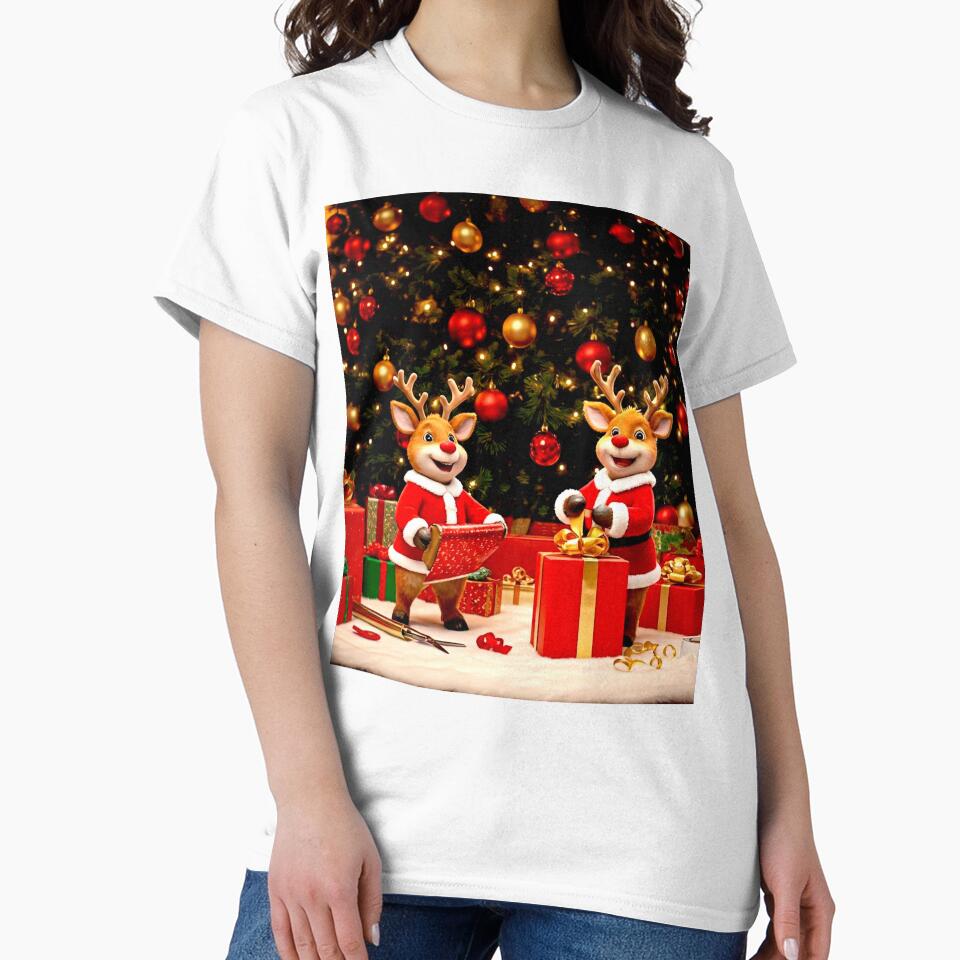 Happy Reindeers under Christmas Tree by MariaTheExpert