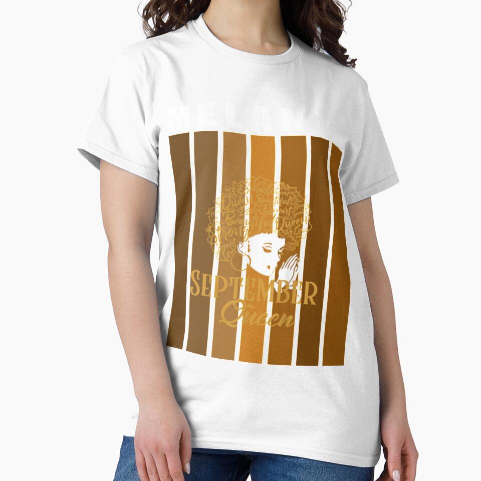 Melanin Shades Black Pride September queen Short-Sleeve Unisex by Jimbeler