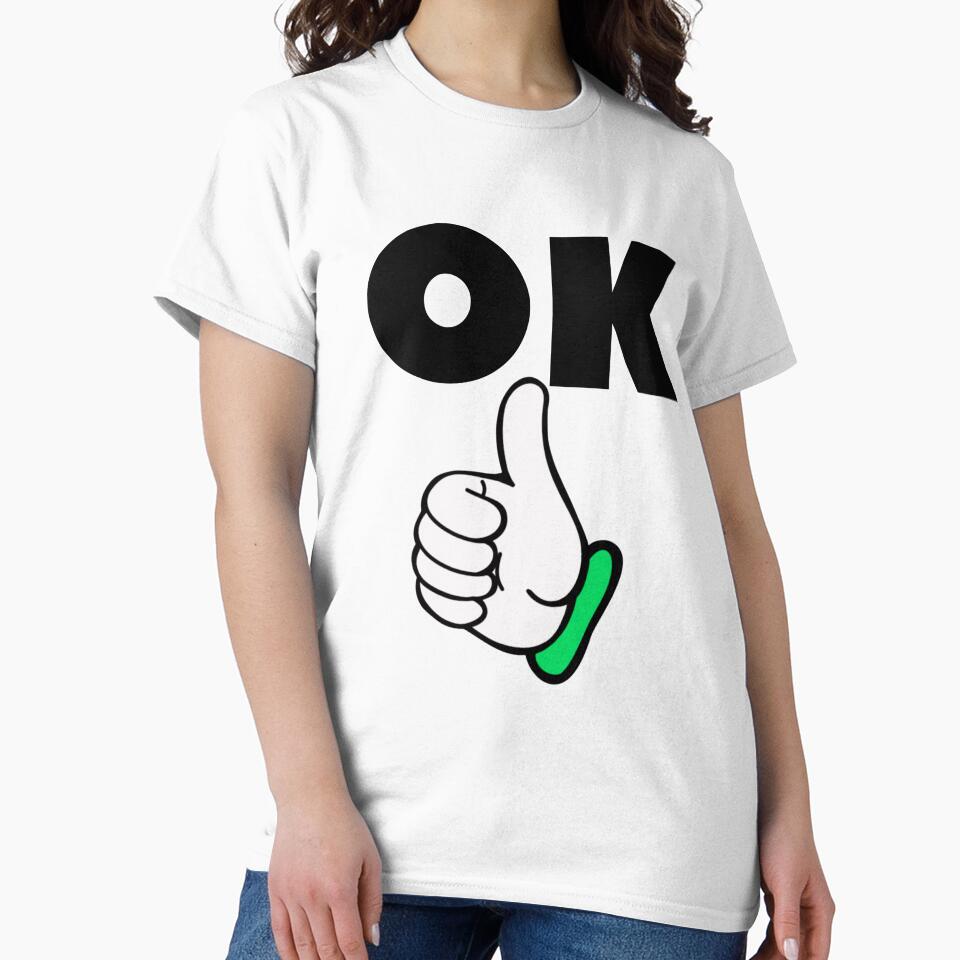 OK Thumbs Up Minimal Graphic T-Shirt Design by bulbul Islam