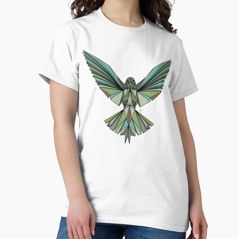 Geometric Bird - Green and Brown Tones by YaraCreatyque