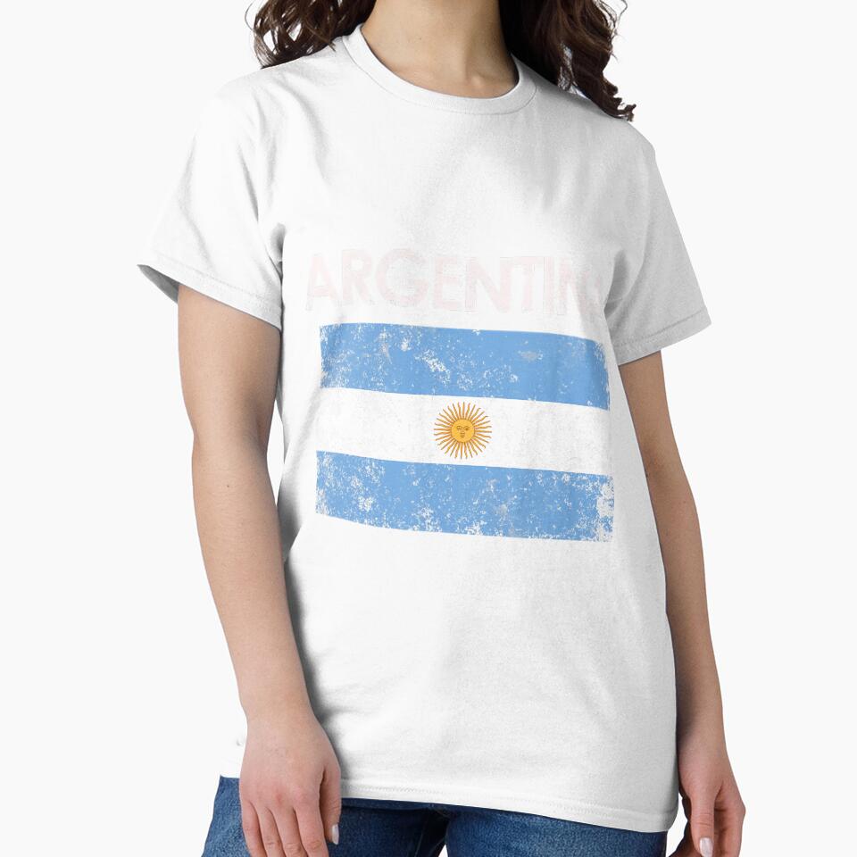 Vintage Argentina Argentinian Flag Pride 	 Short Sleeve by ghrisvclann