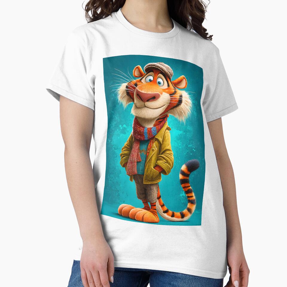Stylish Cartoon Tiger Character in Vibrant Colors by Artessie