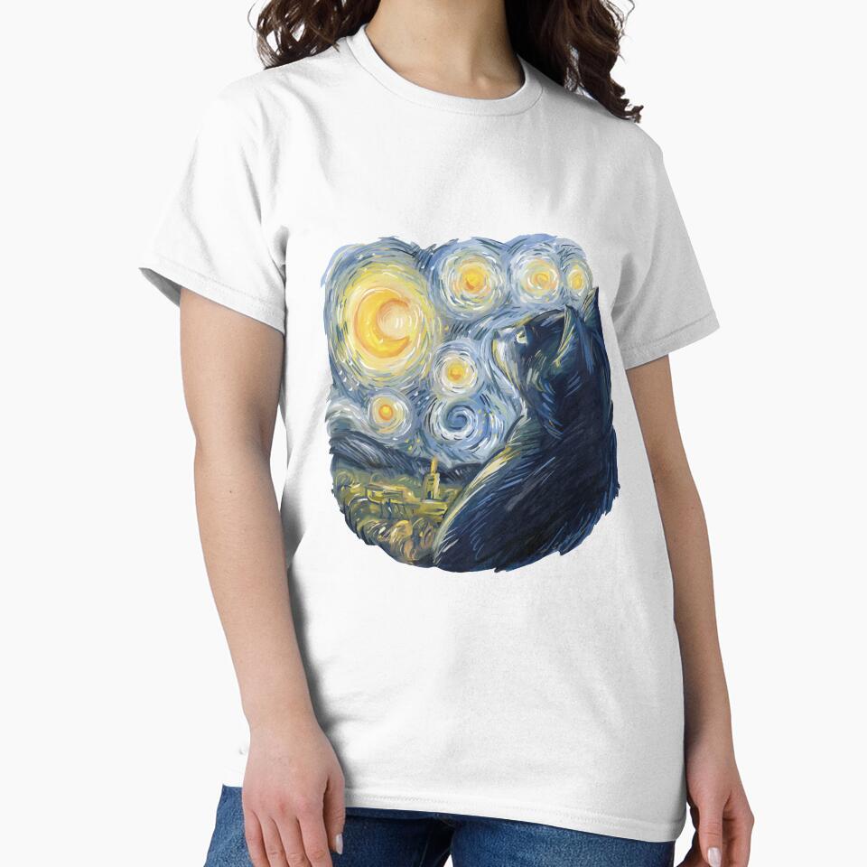 Cat Van Gogh Starry Night Cat Classic Fit, Cat Lover/Mom/Dad Gift by WAB Garb