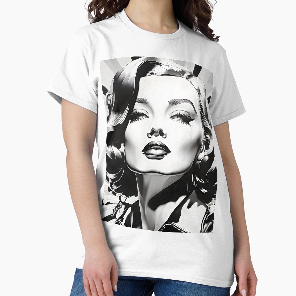 black and white pop art style by aledfychan