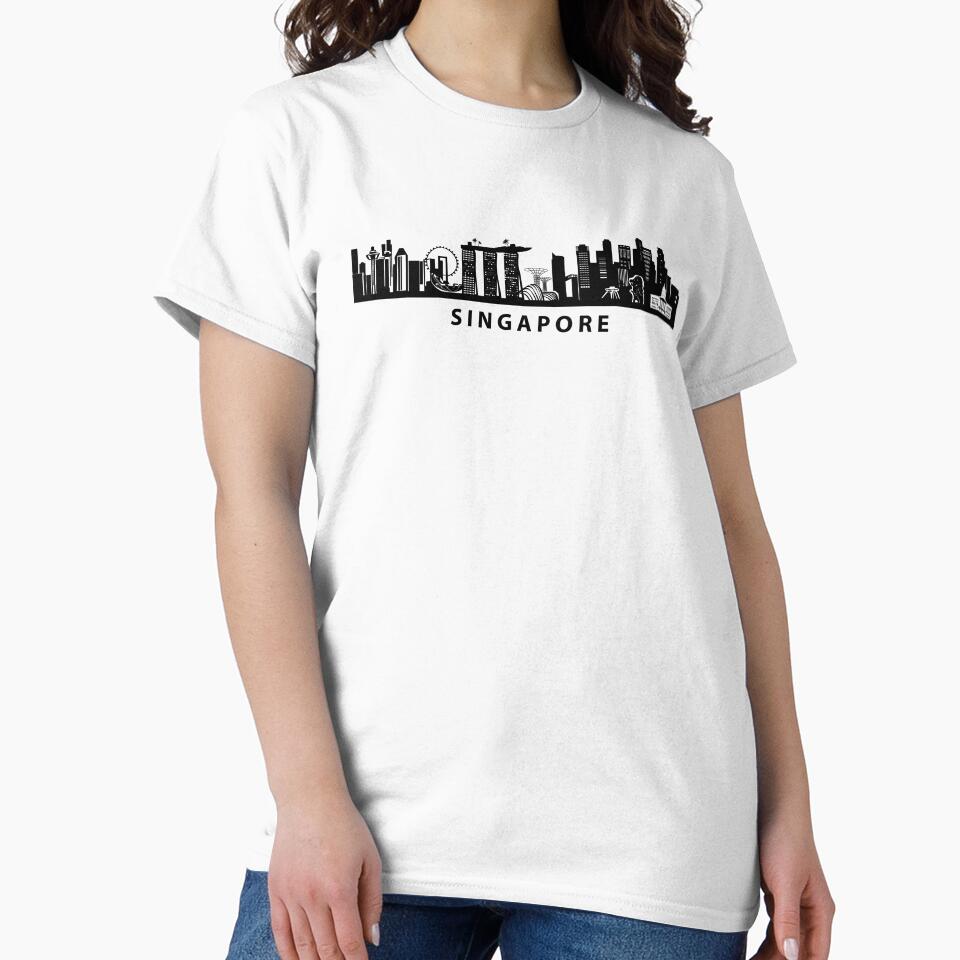 Singapore Skyline Art by Elenia Design