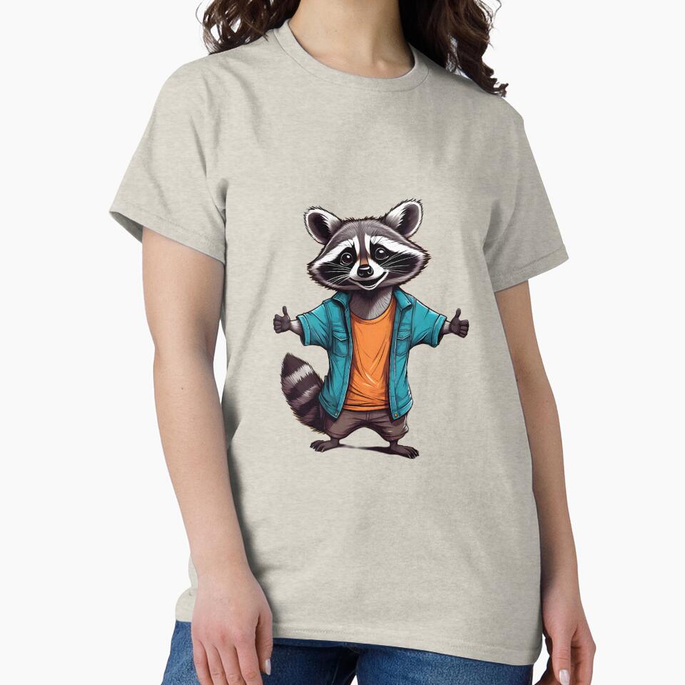 A cute raccoon with open arms and a big smile by NiRia Spot