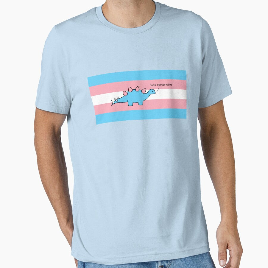 Fuck transphobia cute dinosaur design by anins-azuree