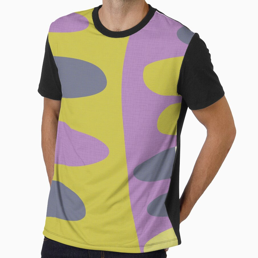 MCM abstract shapes - lime green and purple by JMgraphic