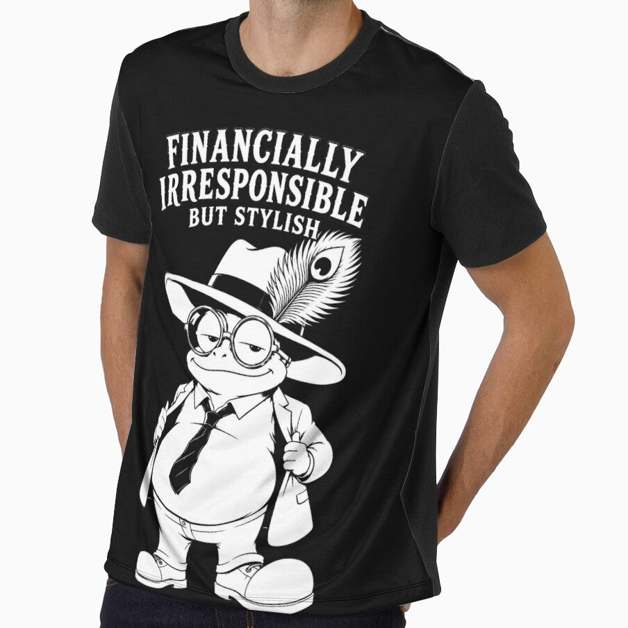 Financially Irresponsible But Stylish Frog by JustLaughCo