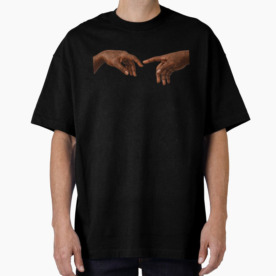 Creation of Adam Tribal Tattoo Hands Reaching — African Art Spiritual Connection Poster by rebel-souly