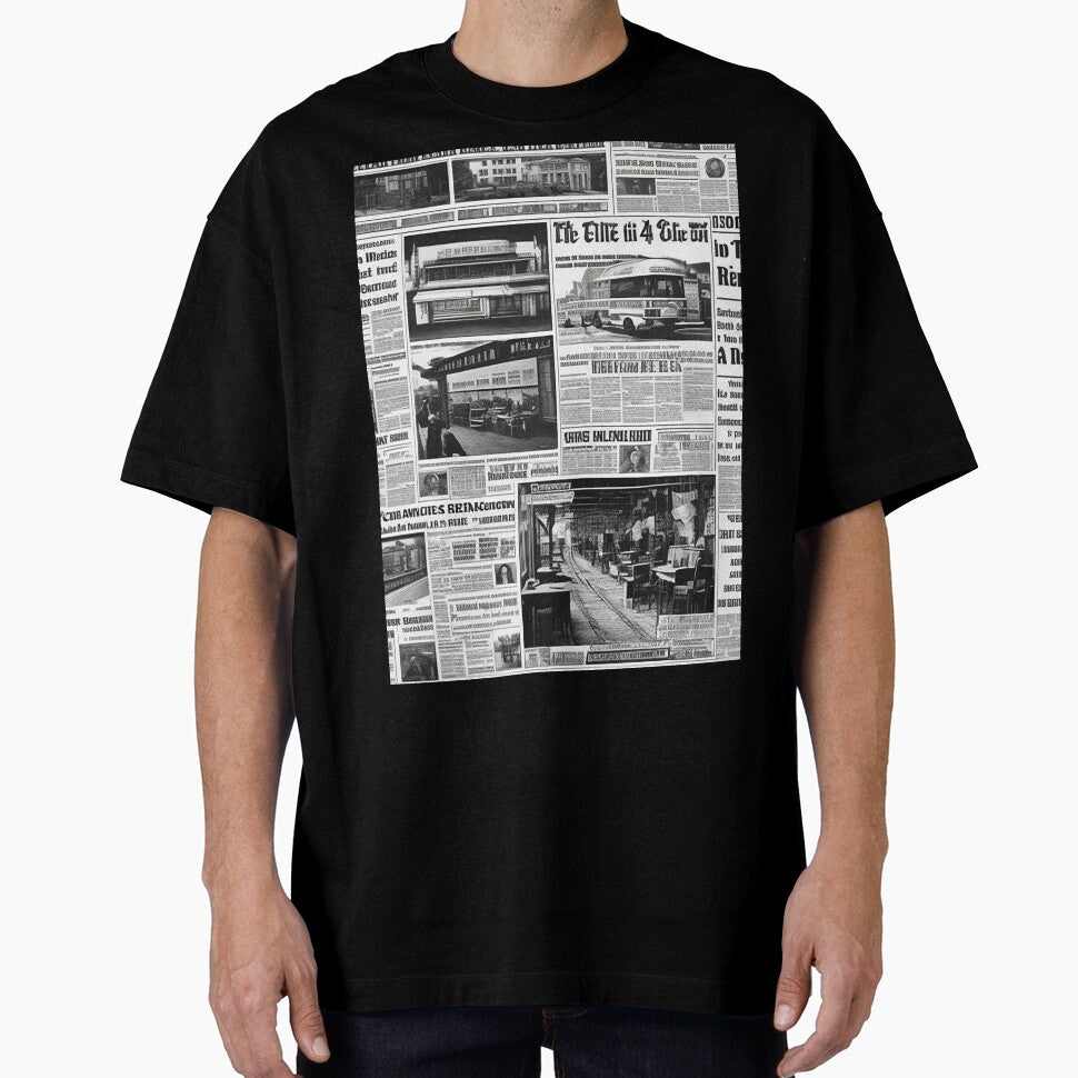 Old daily newspaper journal magazine black and white retro urban style by Carlos Gudino