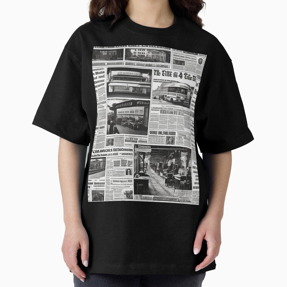 Old daily newspaper journal magazine black and white retro urban style by Carlos Gudino