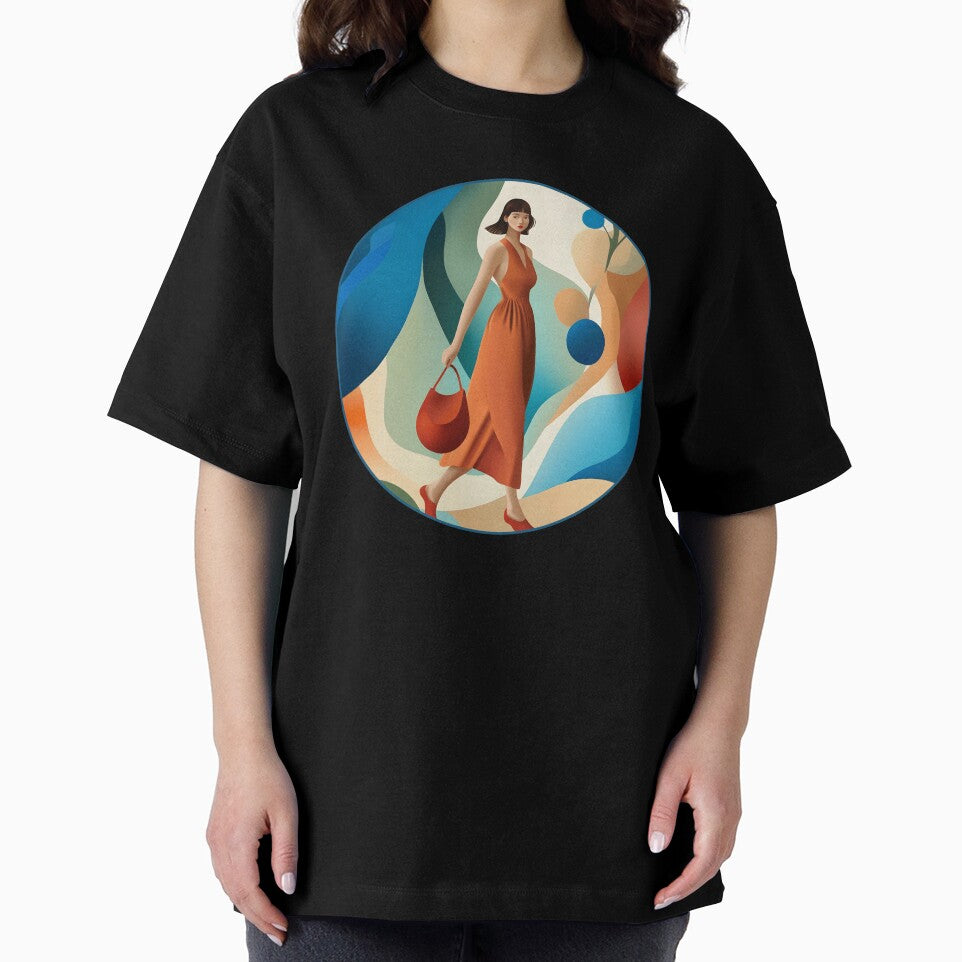 Strolling. Carefree woman on a vector style walk. by Shoot-The-Moon