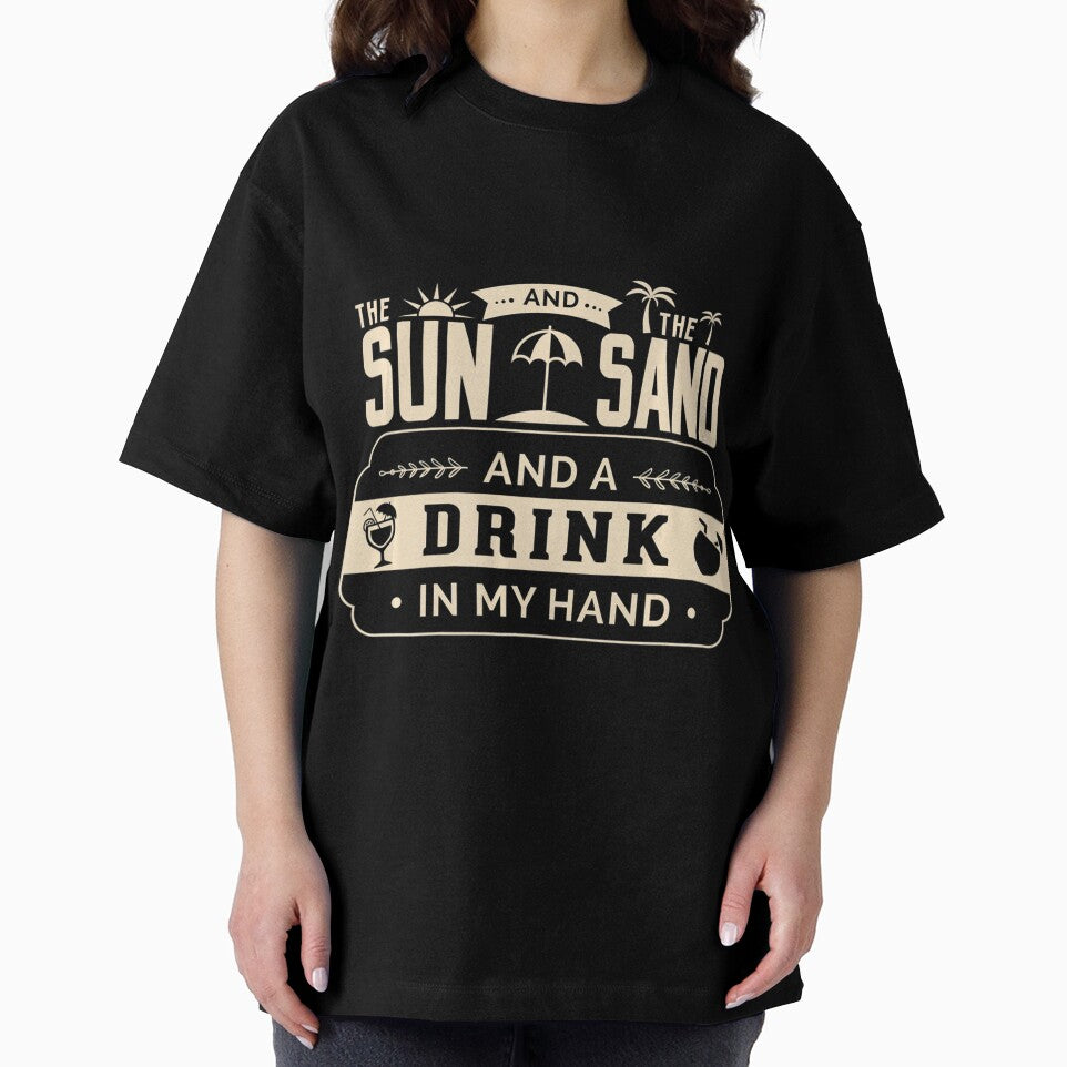 SLIM FIT Sun Sand Drink in my hand Beach shore beer alcohol by fickelellrunp