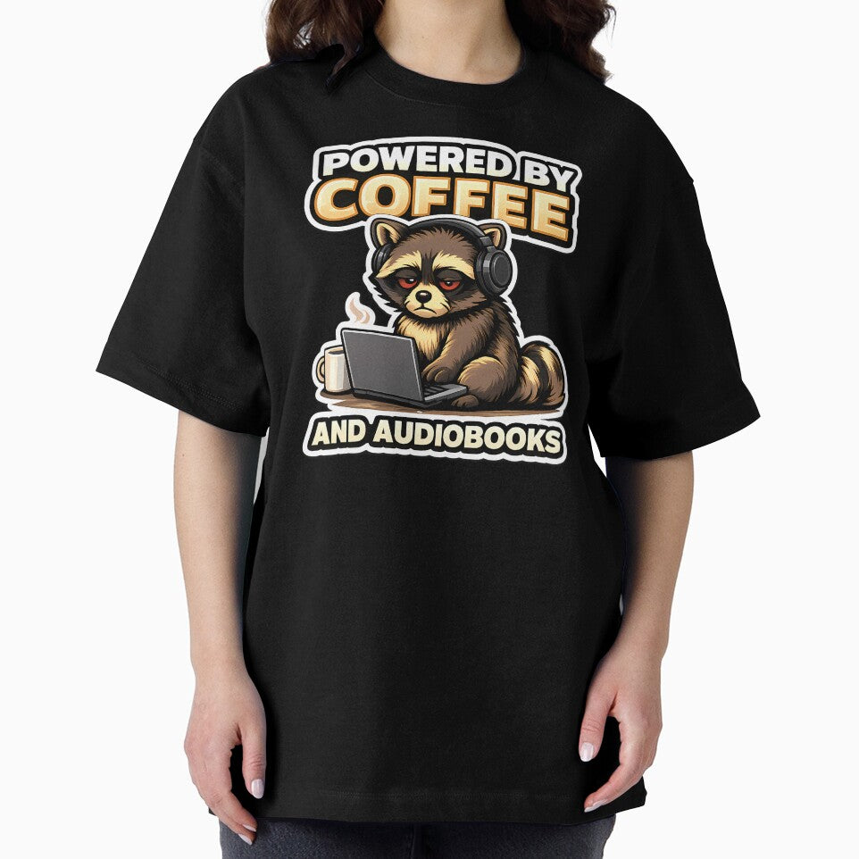 POWERED BY COFFEE AND AUDIOBOOKS by clockedoutwearshop