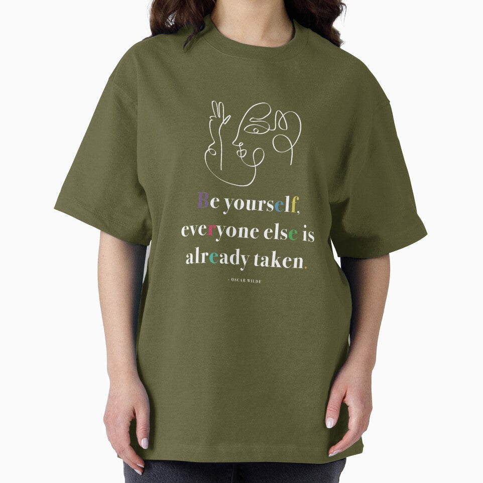 Be Yourself, Everyone Else is Already Taken Oscar Wilde Quote with One Line Drawing by Kristen Glanzmann