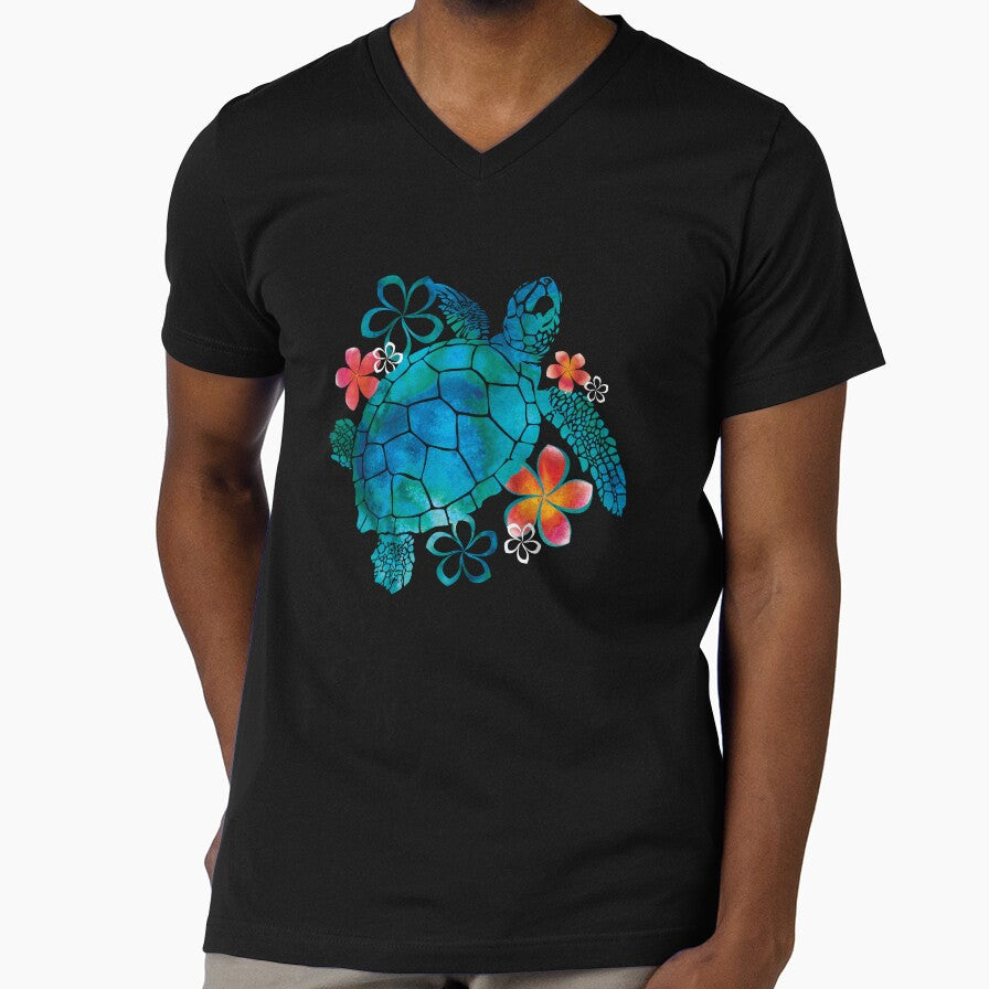 Sea Turtle with Flowers by K. Reinholds Design