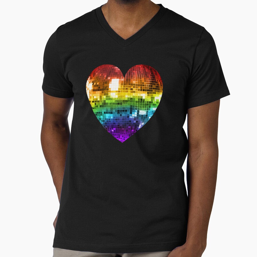 Rainbow Disco Ball Heart by Deborah Camp