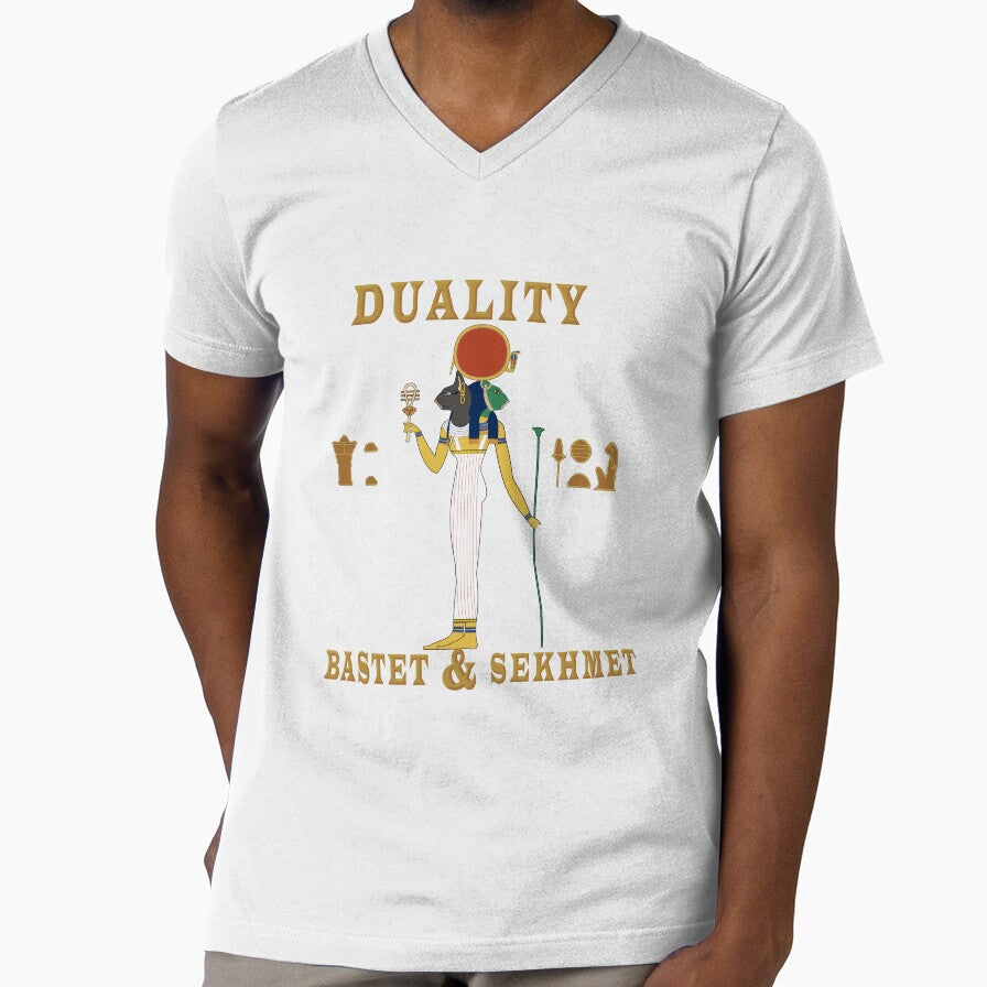 Duality BASTET & SEKHMET Goddess of Ancient Egypt with Hieroglyphs by SWATARA