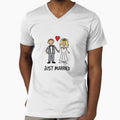 Just Married Bride And Groom Cartoon by SpoofTShirts