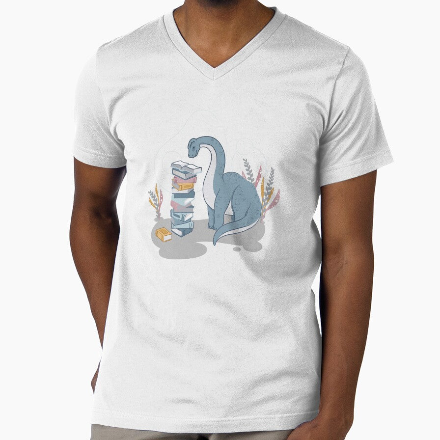 Sweet Bookish Dino by polliadesign