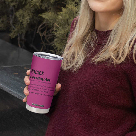 Chaos Coordinator Tumbler Cup Christmas Gifts for Colleague Coworker Travel Mug Thank You Gift Pink TB10