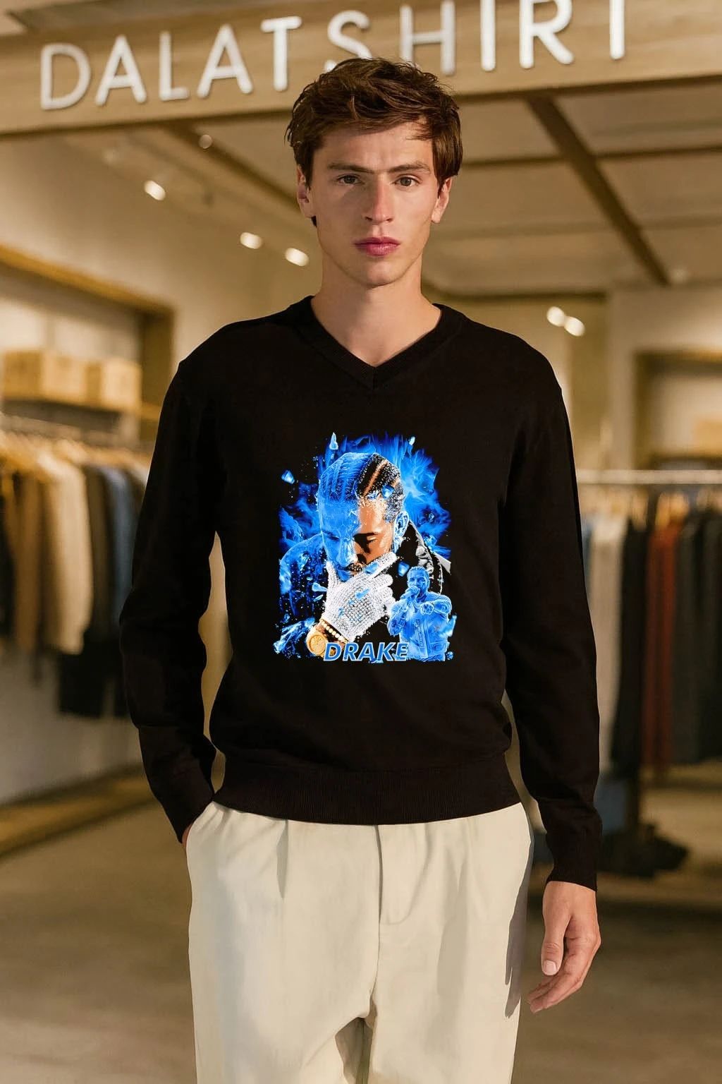Ice Blue Drake Graphic Rap shirt