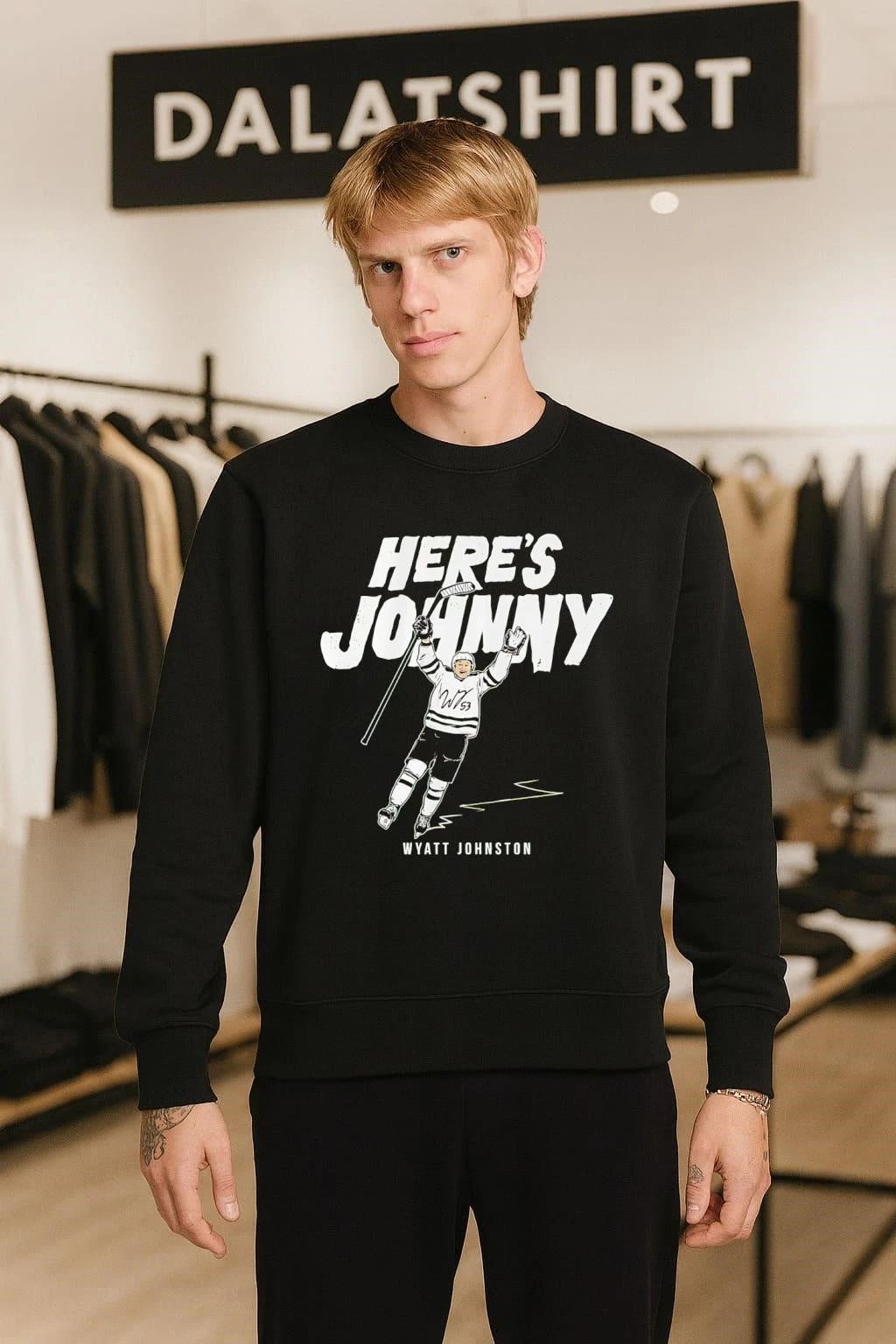 Here’s Johnny Wyatt Johnston Goal Celebration Hockey Player shirt