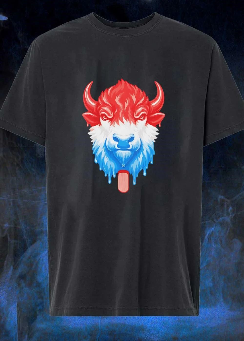 Red White Blue Melting Buffalo Popsicle T-Shirt