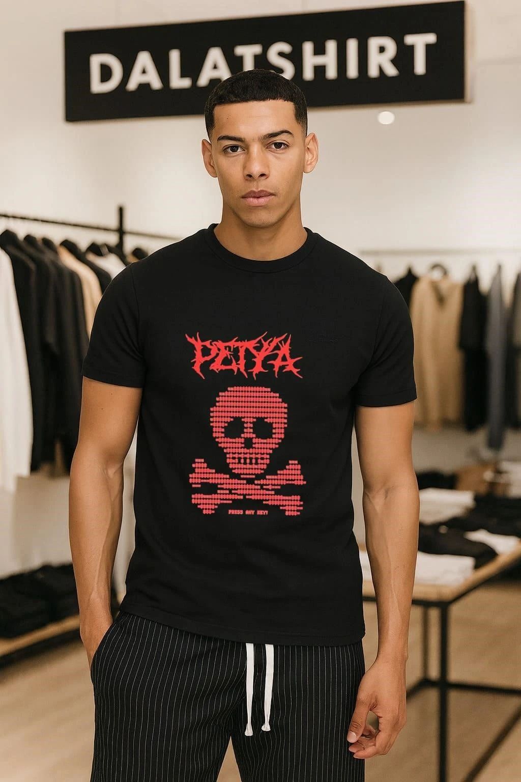 Petya Ransomware Skull and Crossbones Press Any Key shirt