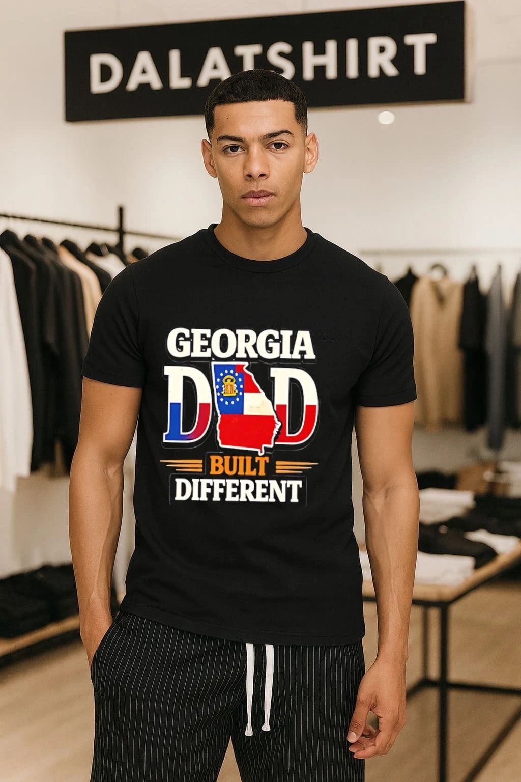 Georgia Dad Built Different Flag State Shape shirt