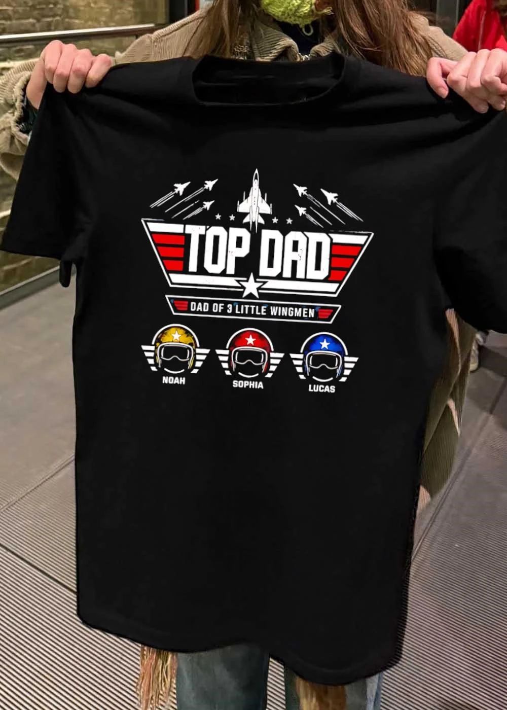 Dad Dad Of 3 Little Wingmen Jet Pilot Helmets Custom shirt
