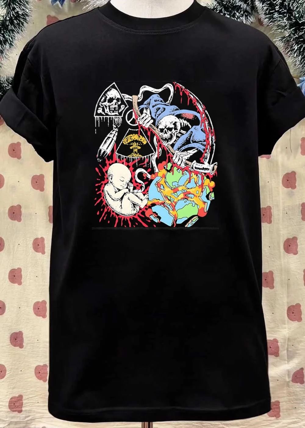 Grim Reaper Broken Earth Nuclear Anarchy Fetus T-Shirt