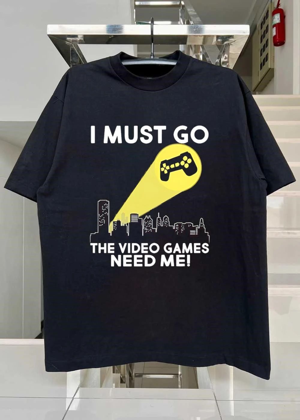 I Must Go The Video Games Need Me Video Game Controller Signal T-Shirt
