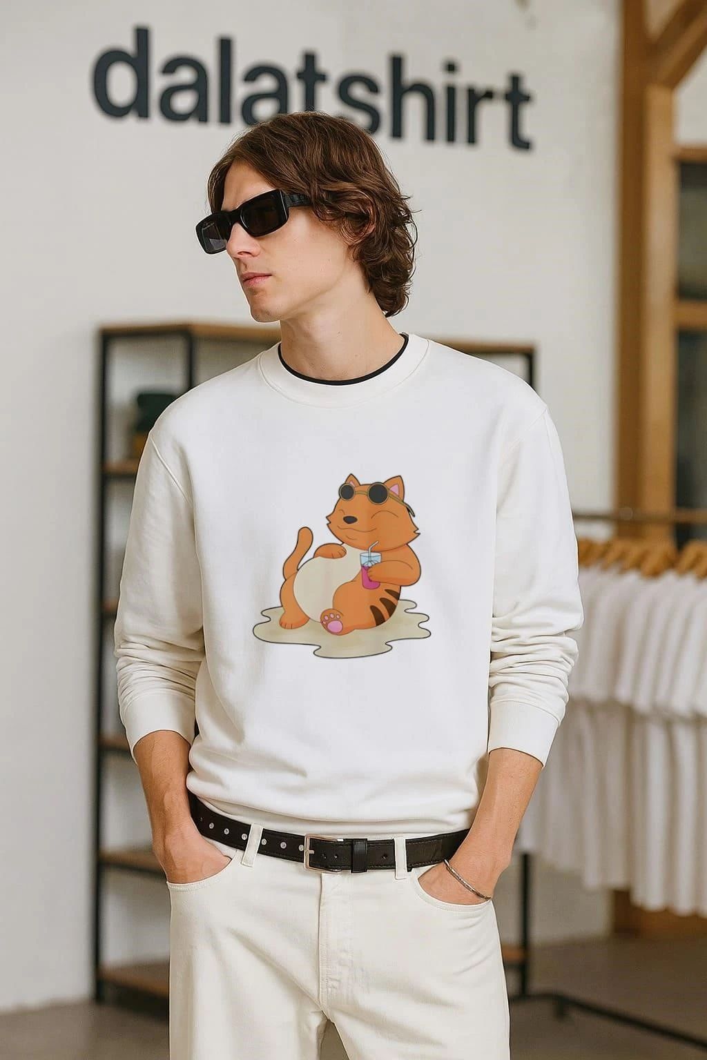 Cat Beach Beverage Summer cute shirt