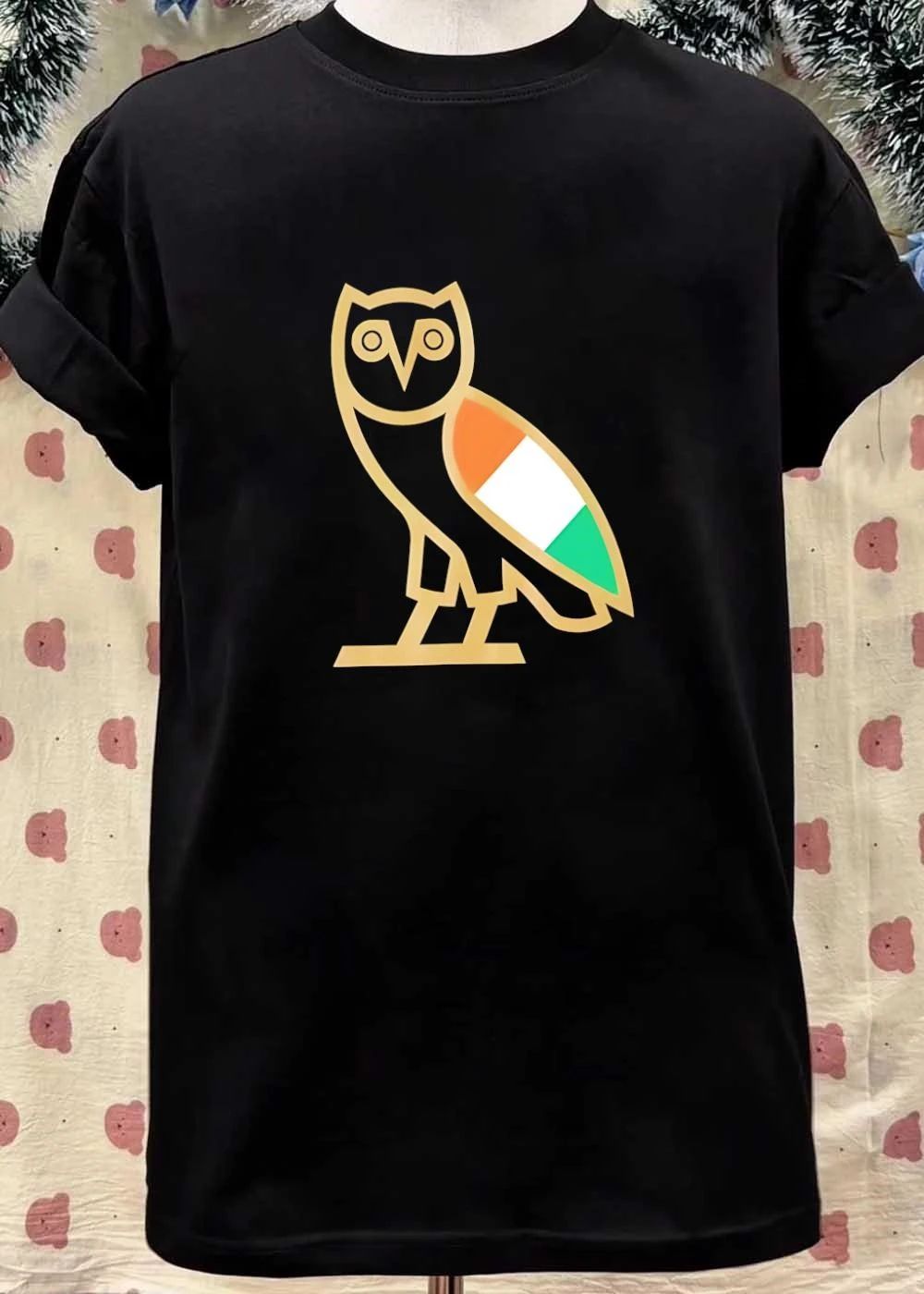 OVO Owl Gold Outline Irish Flag shirt