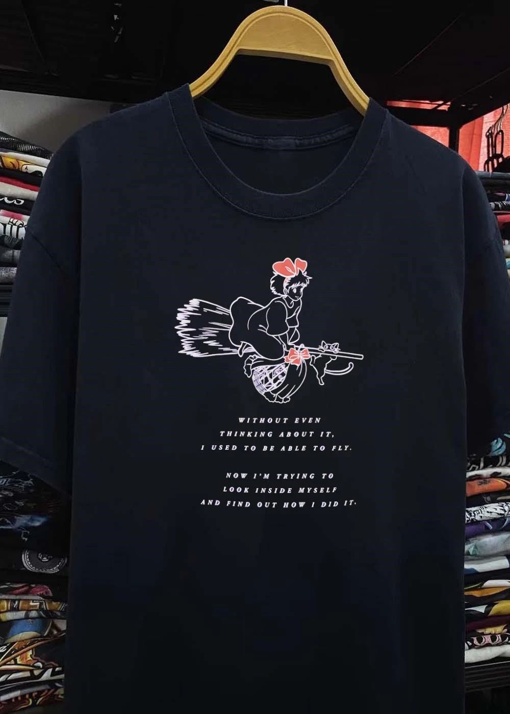 Kiki Delivery Service Flying Broom Magic Cat shirt