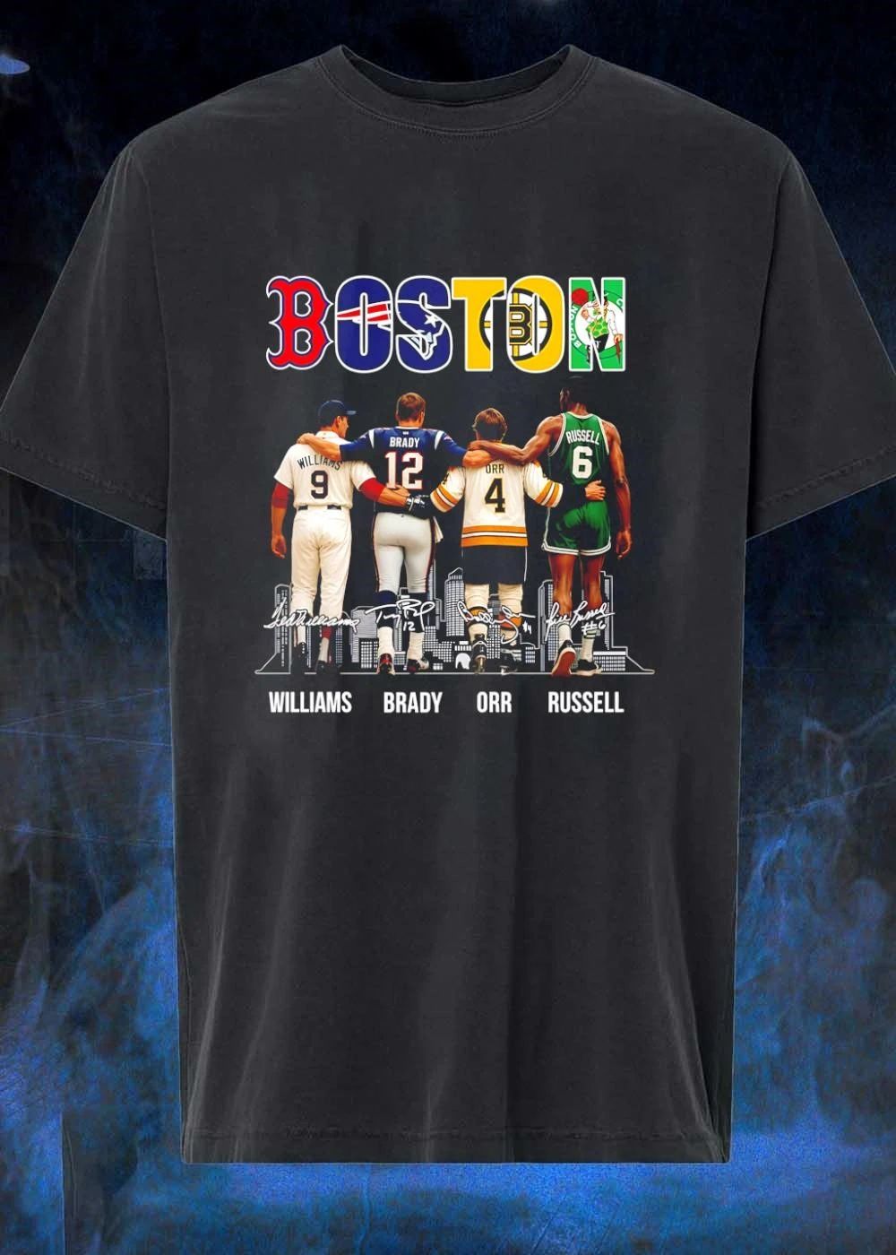 Boston Team Logos Williams Brady Orr Russell T-Shirt