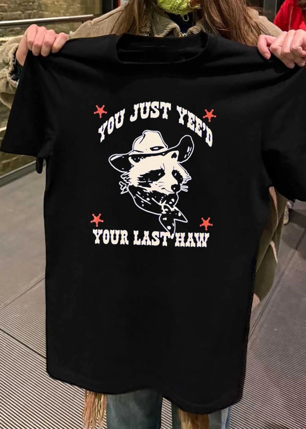 Raccoon Cowboy Hat Bandana You Just Yee’d Your Last Haw T-Shirt