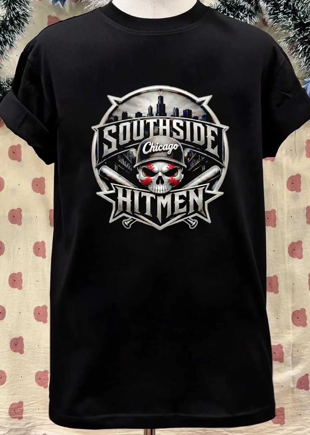 Southside Chicago Hitmen Skull Baseball Bats City Skyline shirt