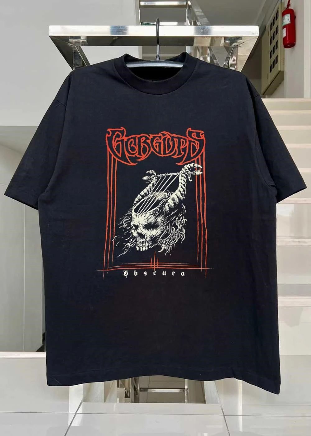 Gorguts Obscura Album Skull Lyre T-Shirt
