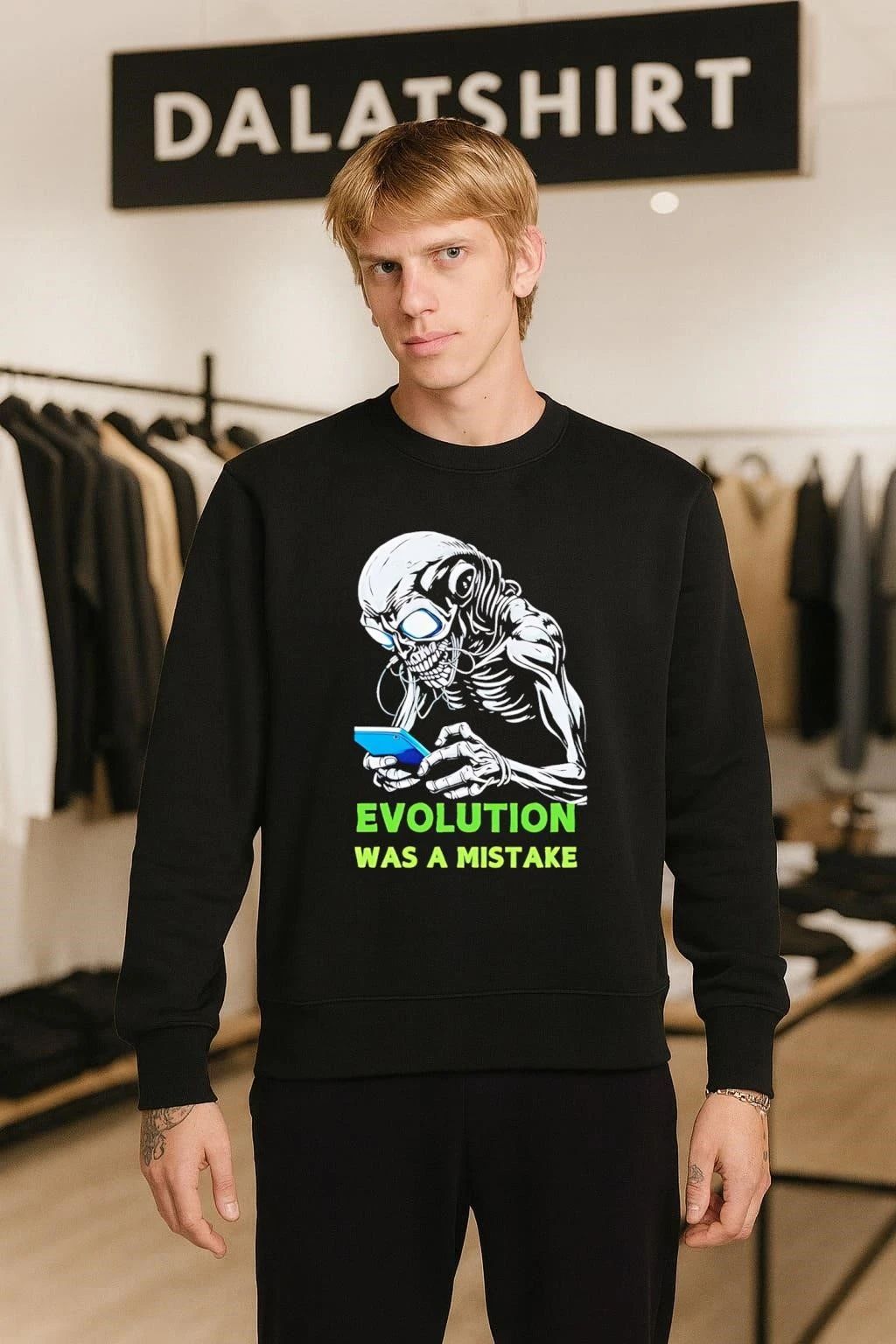 Evolution Was A Mistake Skeleton Zombie shirt